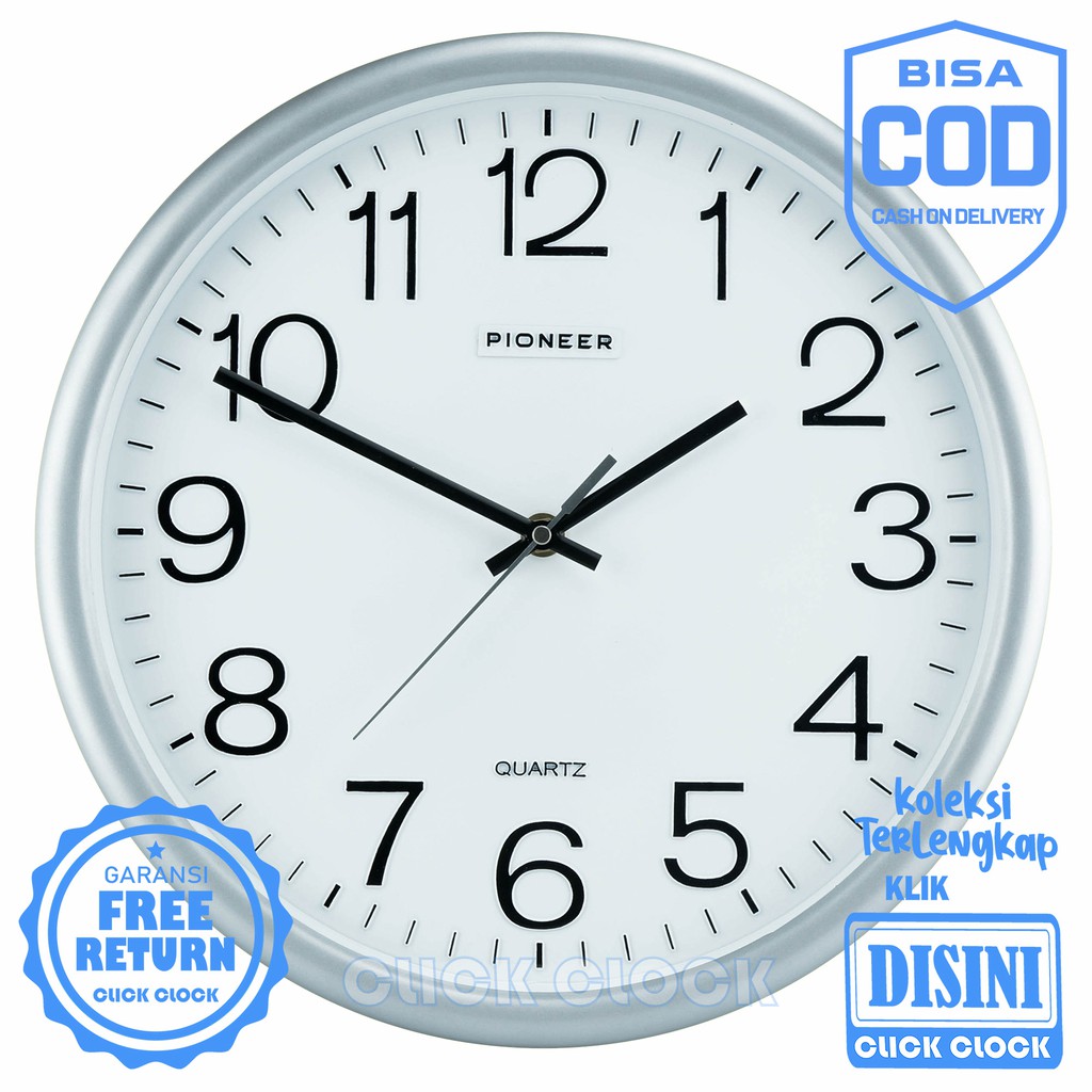 Jam Dinding Polos Wall Clock Dekorasi Rumah Unik Elegan PIONEER PT 2132 DW