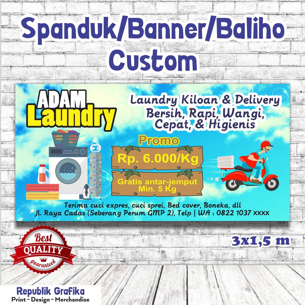 Jual Spanduk Baliho Banner Custom Murah 3x15 M Flexy 280 Highres Free Desain Pre