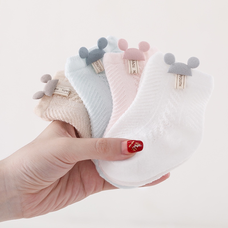 Kaus kaki bayi pendek motif mickey kaos kaki anak bahan katun anti slip/kaus kaki perempuan/kaus kaki bayi/C 241-242