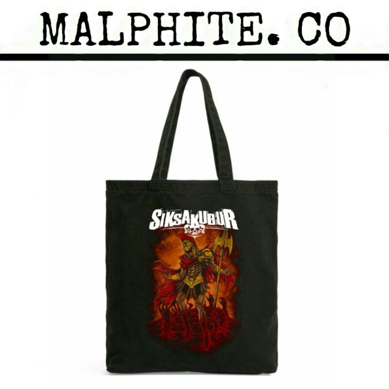 Totebag SiksaKubur Tote Bag Motif Logo Band Metal Merch Tas Jinjing Selempang Shoulder Hand Pria Wan