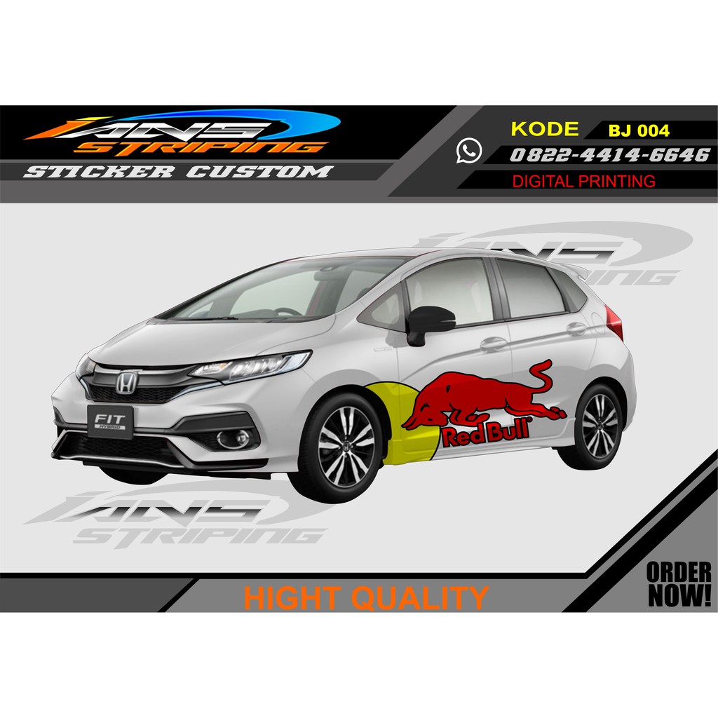 STIKER VARIASI HONDA JAZZ REDBULL