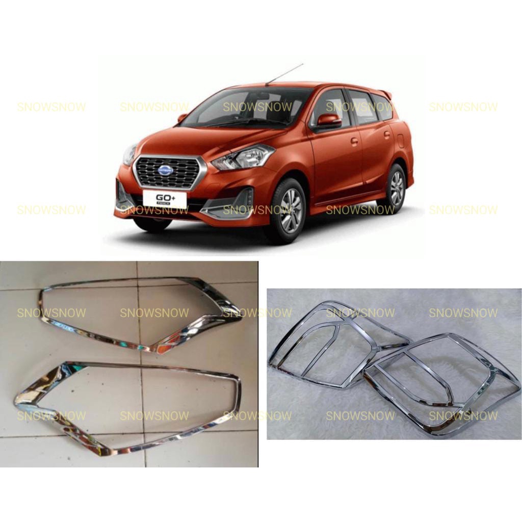 Paket Garnish Lampu Depan Belakang Datsun GO+ Panca Hitam Chrome