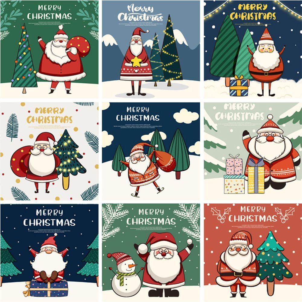 Preva 30PCS Kartu Ucapan Merry Christmas Berkah Gift Tahun Baru Santa Claus Mini Greeting Postcard