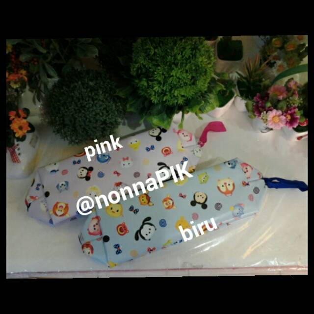 Pouch Kosmetik - Cosmetic / Serbaguna Bewarna Bening dan Pastel Tsum Tsum