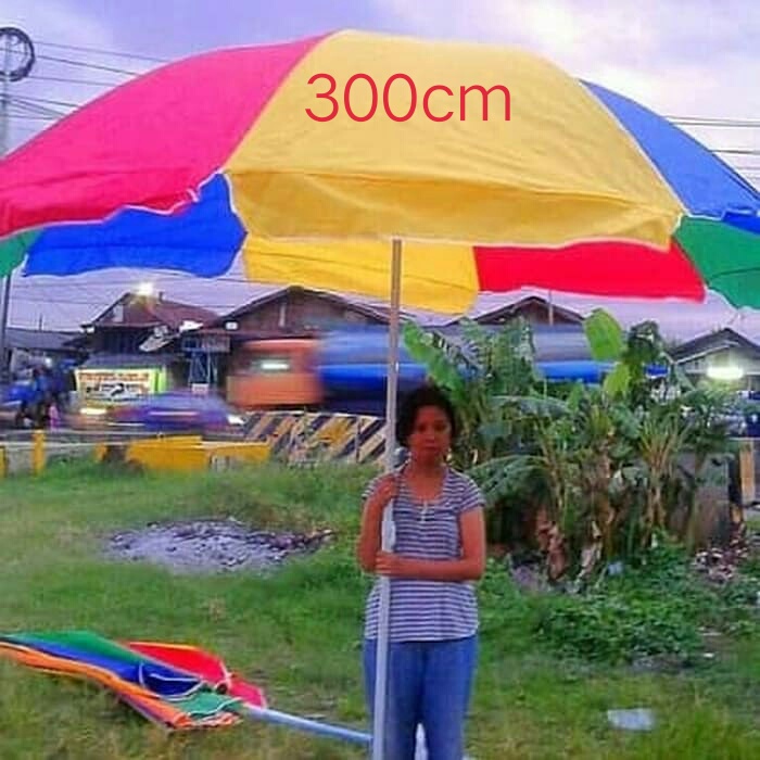 Payung pantai 300CM/ Payung Cafe/Payung Tenda Pelangi 300cm Payung Jualan