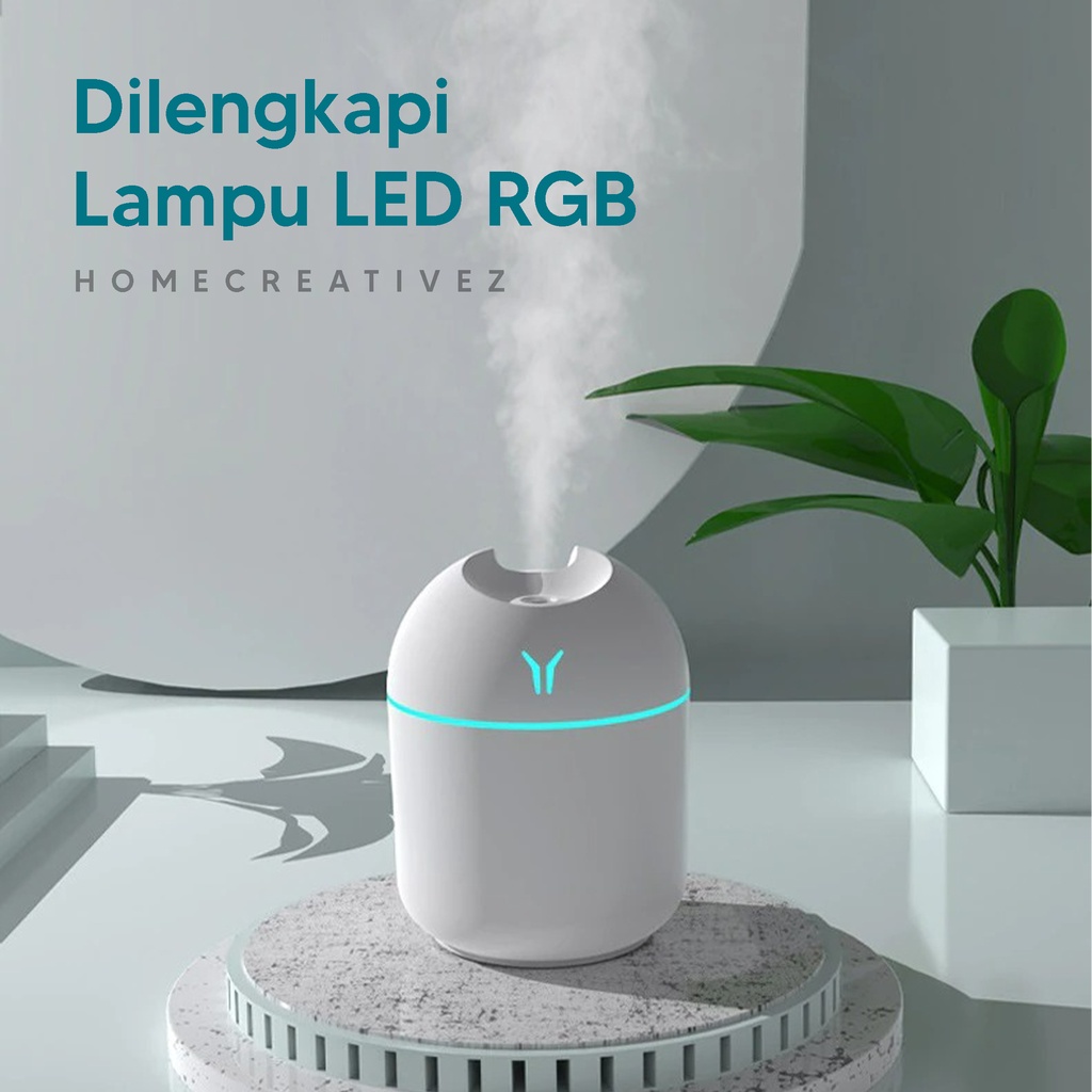 HOME CREATIVE 100% Original Humidifier Diffuser Warna RGB Purefier Pelembab Udara Humidifier Ruangan Filter Ruangan Pengharum Ruangan Diffuser Bonus 12 Botol Esensial Oil Pure 100% Termurah