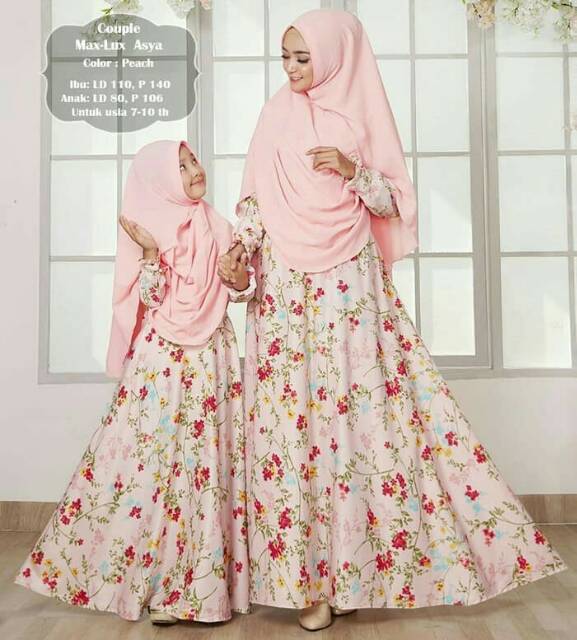 Maksmara Lux Long Dress Muslim Busui Couple Ibu dan Anak