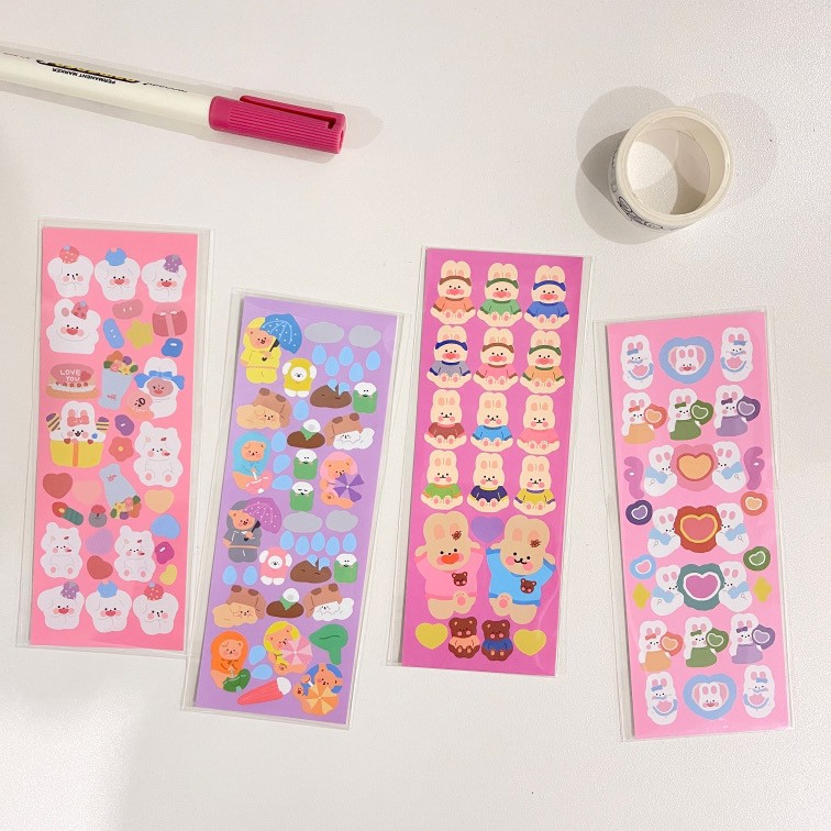Stiker beruang kartun lucu stiker dekorasi gadis pemburu Stiker beruang kartun lucu stiker dekorasi gadis pemburu