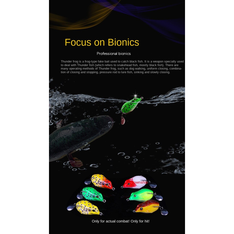 Umpan Katak Mancing 5cm 10g Thunder Frog Lure Topwater Crankbait Lures Umpan Kodok Apung Lembut Buatan Dengan Kait Dua Tajam Untuk Bass Trout Snakehead Salmon