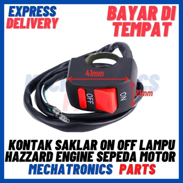 [SWI-9061] KONTAK SAKLAR ON OFF LAMPU HAZZARD ENGINE SEPEDA MOTOR