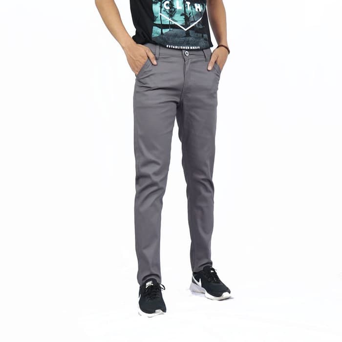 Celana Pria Cino Chinos Basic Panjang Stretch Melar Celana Parasut Despo Training Original