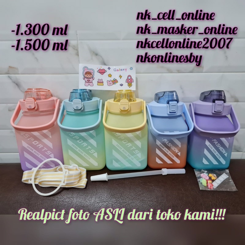 botol viral gemoy kotak gradasi 1,3 liter viral free Stiker 2D dan 3D