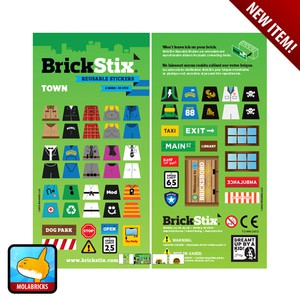 

BRICKSTIX REUSABLE STICKER TOWN - Stiker untuk LEGO Bricks
