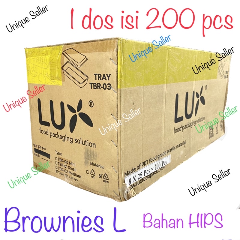 [1 Dos] Mika Brownies L LUX Besar Large ISI 200 PCS / Tray Mika Brownies Besar / Tray Sushi Bento Mika