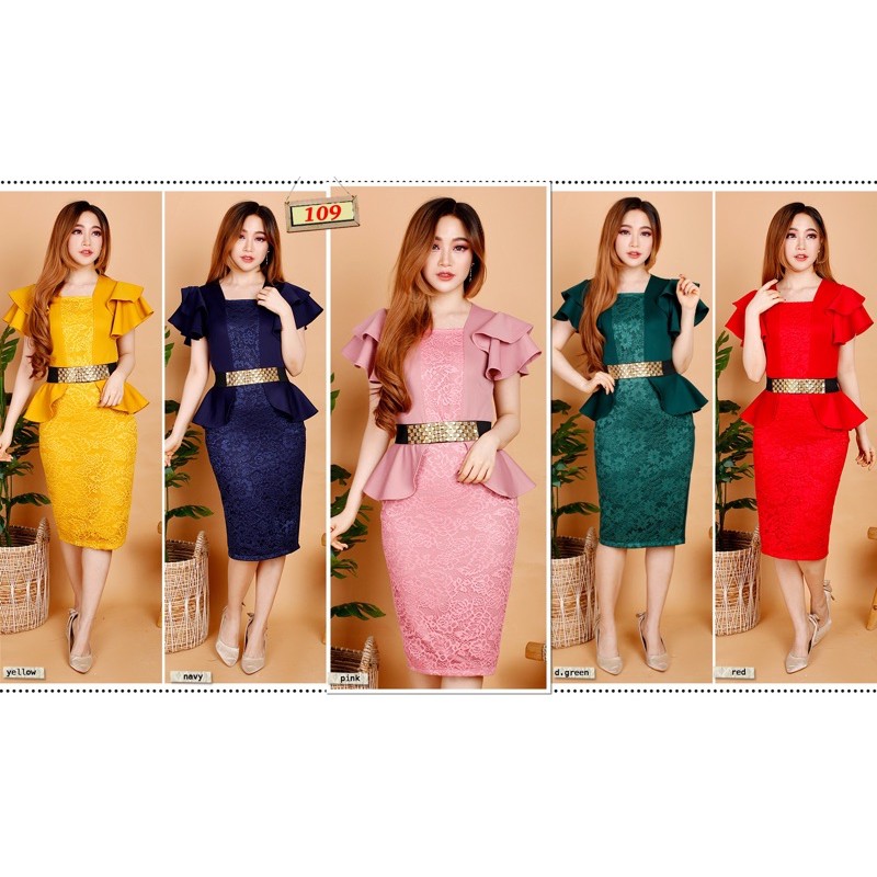 Kathryn collection 109 # Dres rok span scuba import premium kombinasi brukat gliter free belt