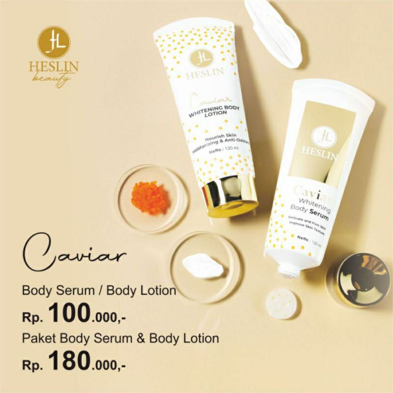 READY STOK BPOM BODY LOTION HESLIN BEAUTY / CAVIAR WHITENING