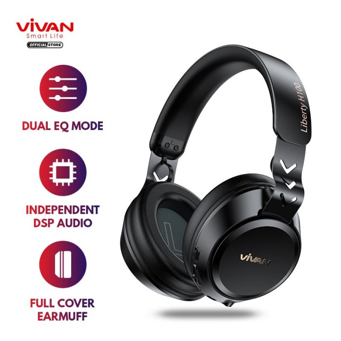 HEADSET HEADPHONE BLUETOOTH VIVAN LIBERTY H100