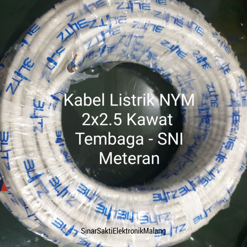 Kabel Listrik Tembaga 2x2.5 mm NYM 2 x 2.5 2,5 per meter SNI meteran 2 5 permeter Malang