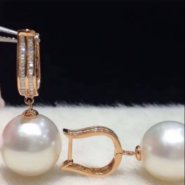 Anting emas mutiara air laut asli