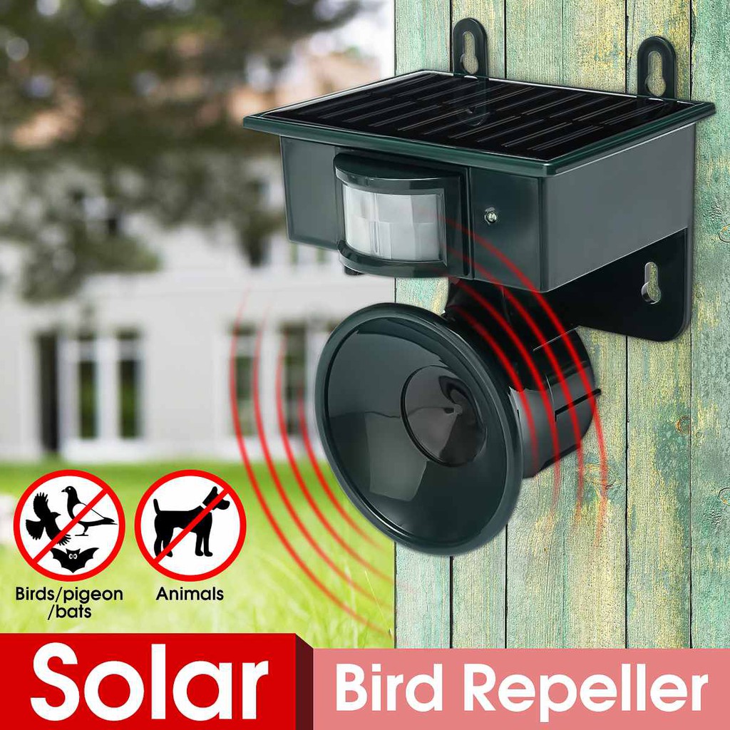 Ultrasonic Pir Outdoor Solar Animal Bird Cat Dog Mouse Fox Repeller Repellent Scarer Garden Shopee Indonesia