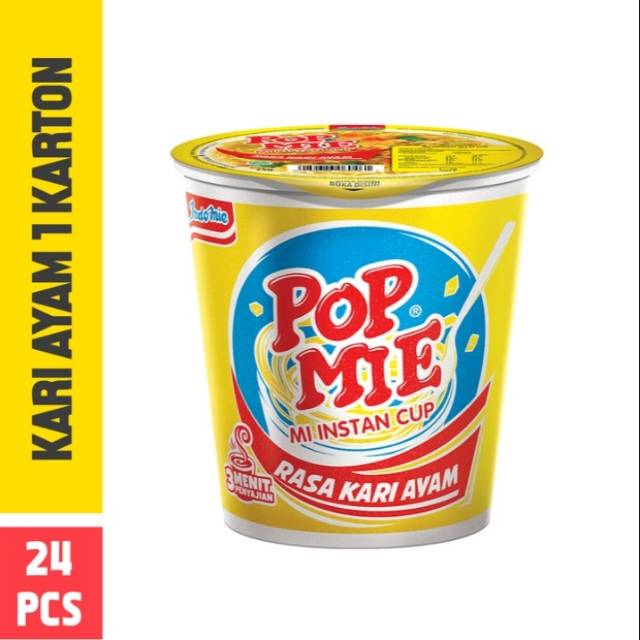 

Pop Mie Pop Mie Kuah Besar Rasa Kari Ayam / 1 Dus / 1 Karton / 24 Pcs / Pop Mie