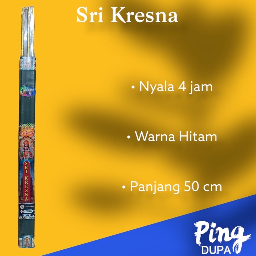 Dupa Hio Misik Sri Kresna Hitam Nyala 4 Jam Isi 3 Batang