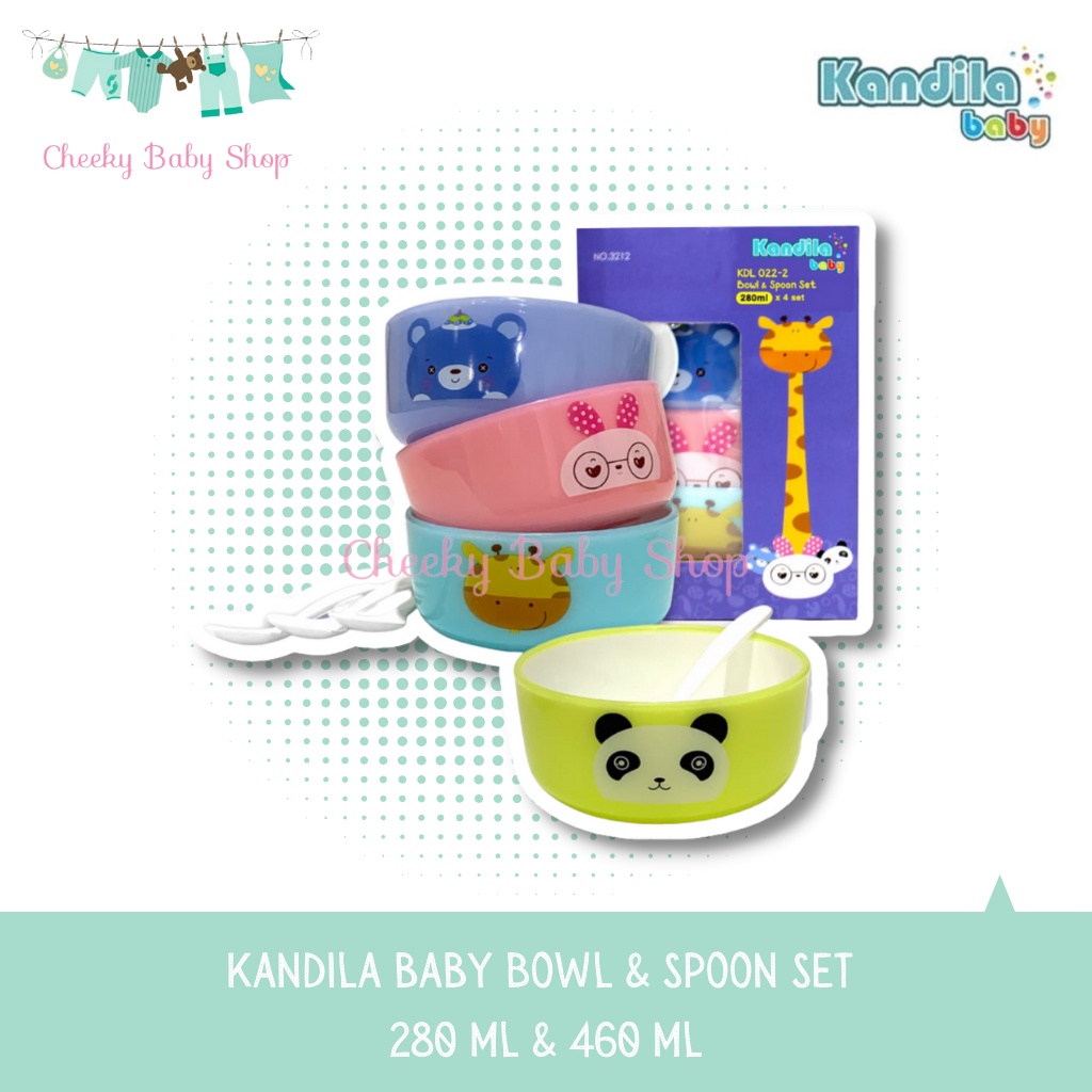 KANDILA BABY Bowl and Spoon Set / Mangkok Bayi Set KDL022-2(280ml) & KDL022-3(460ml)