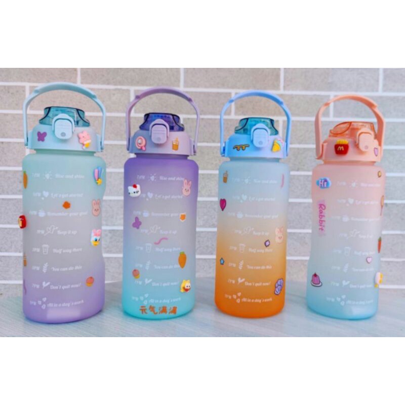 botol viral 2L botol motivasi botol gradasi botol pastel tritan