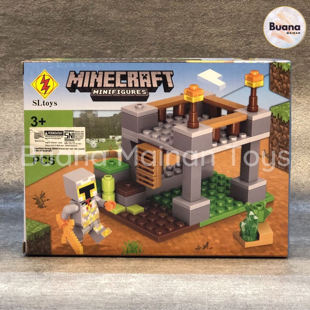 BRICKS SLTOYS MINECRAFT MINI FIGURES 89174 MAINAN EDUKASI ANAK MINE CRAFT