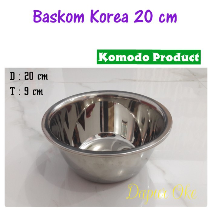 Baskom Korea 20 cm Komodo / Baskom Stainless