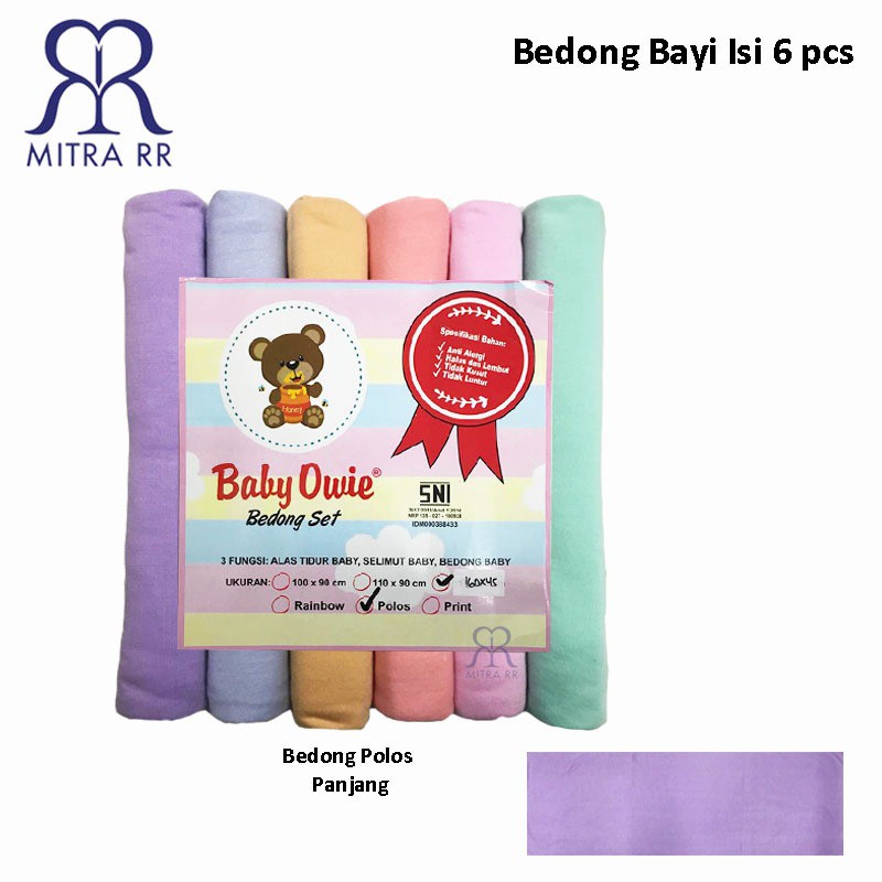 (TERMURAH) Bedong Flower Bedong Owie Cocobear Rainbow Polos Warna / Motif SNI isi 6pcs dan 4pcs