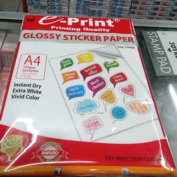 

✫ Glossy sticker paper E- print / kertas sticker E- print ✯