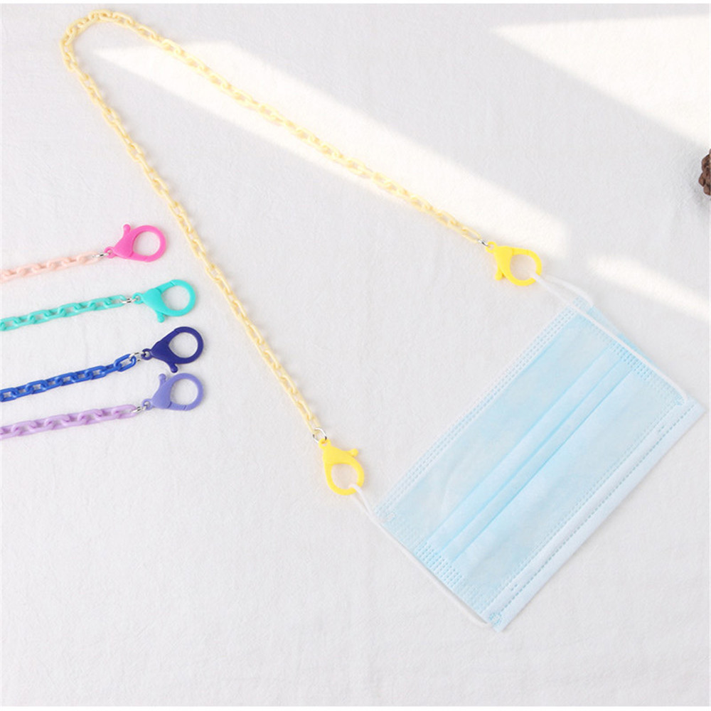 Tali Rantai Lanyard Bahan Akrilik Warna Permen Anti Hilang Untuk Masker