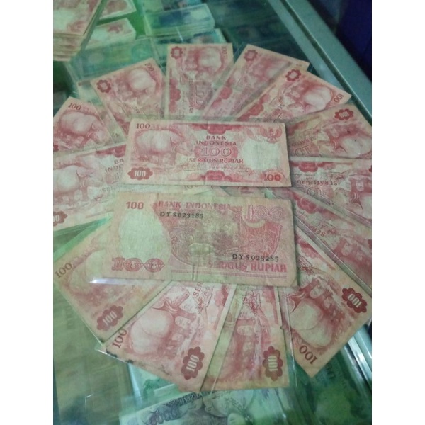uang kuno 100 badak 1977 asli