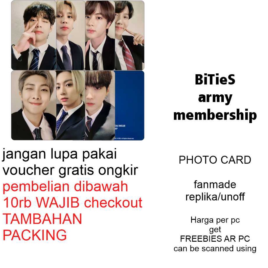 photocard unofficial bts bangtan armymembership