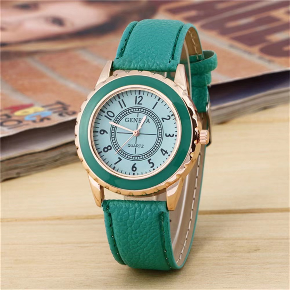 Jam Tangan Strap Kulit Quartz Romawi  Gaya Korea Untuk Wanita Import Fashion Watches-4