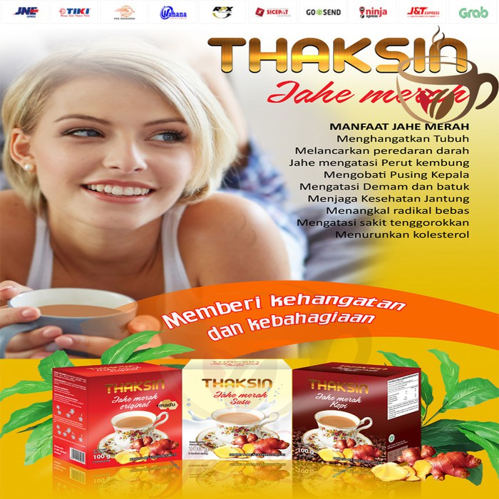 

PAKET 3 BOX THAKSIN - MINUMAN JAHE MERAH ORIGINAL MADU - KOPI - SUSU
