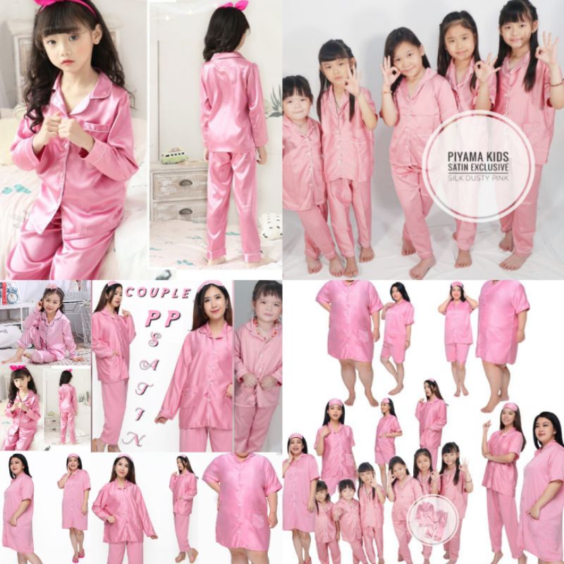 PAJAMAS SATIN COUPLE KELUARGA