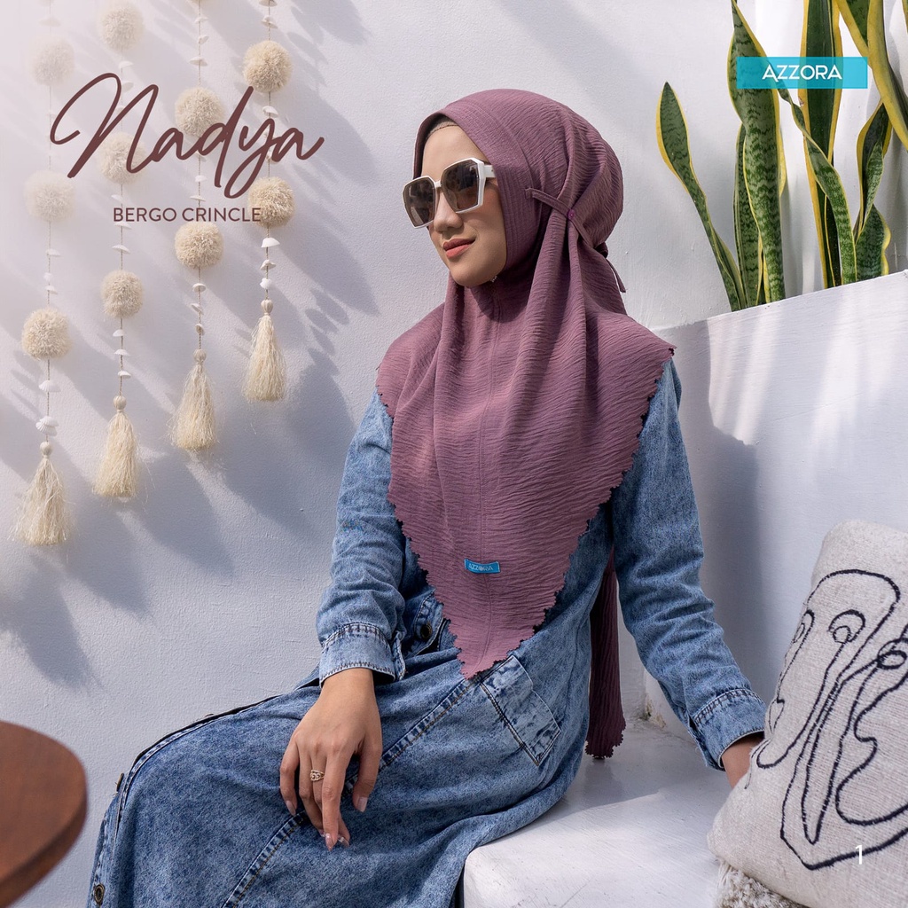 Jilbab Instan Bergo Nadya Nadia Ori Azzora-UNGU CANTIK