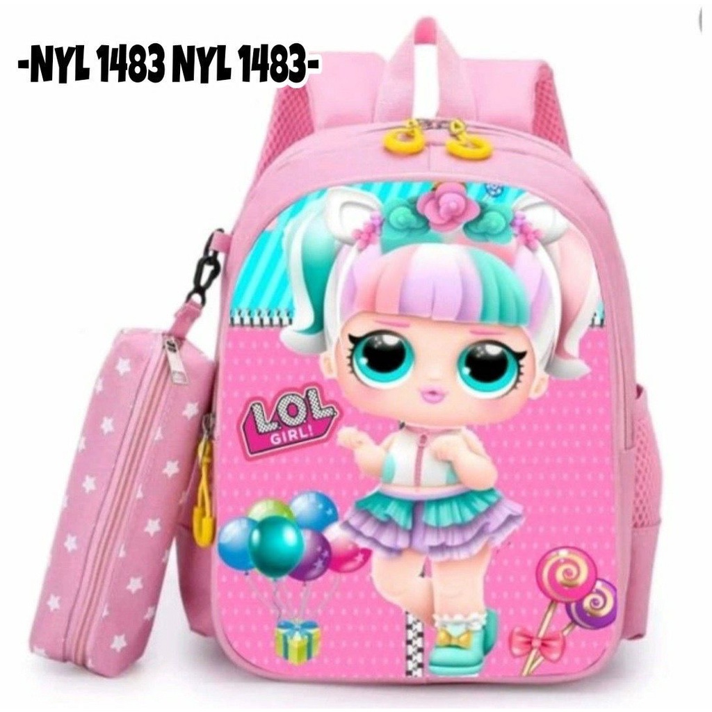 New Tas Ransel Anak Perempuan L.O.L SURPRISE 3D /tas backpack motiif gambar 3D /tas ransel paud