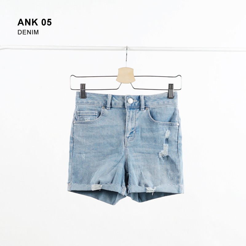 ANKO ORIGINAL shortpants hot pants short denim jeans celana pendek wanita distressed roll up