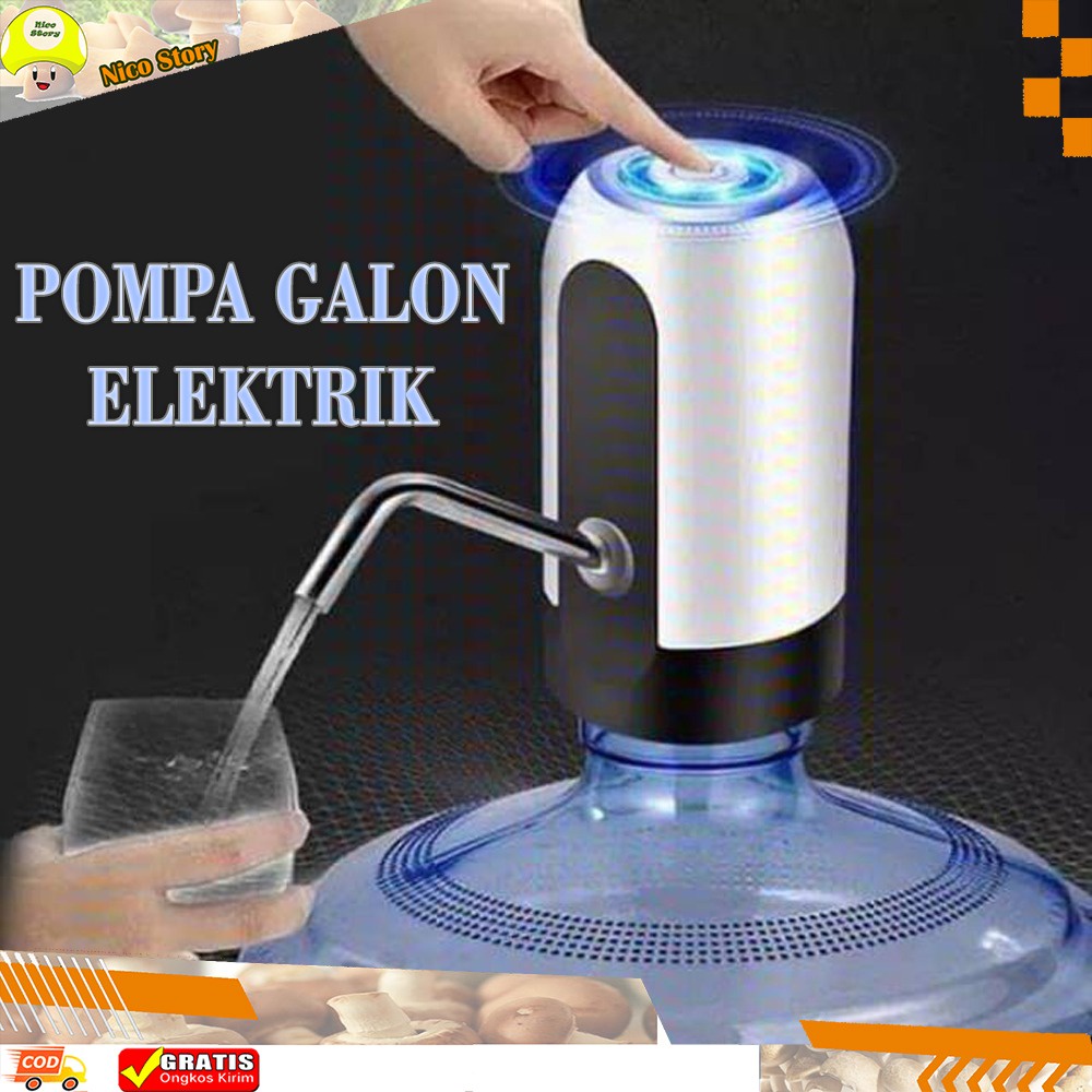 (NCS) BTRY Dispenser Pompa Galon Elektrik Recharge Rechargeable Include Battery Kabel USB Charger Portable