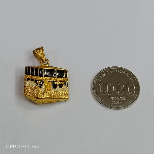 Liontin Emas 750 Kabah, Liontin Wanita, Liontin Ka'bah, Liontin Muslim, Liontin Muslimah, Islam