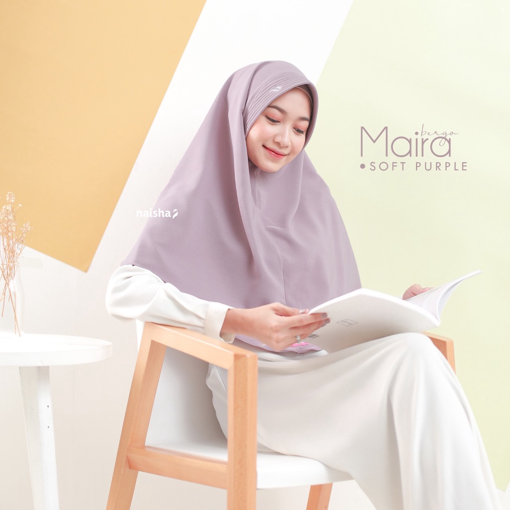 Naisha Official - Maira Bergo Pad Syar'i Instan Daily Khimar Muslimah-Soft Purple