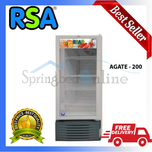 Showcase Cooler RSA 192 Liter - AGATE 200 - Garansi Resmi