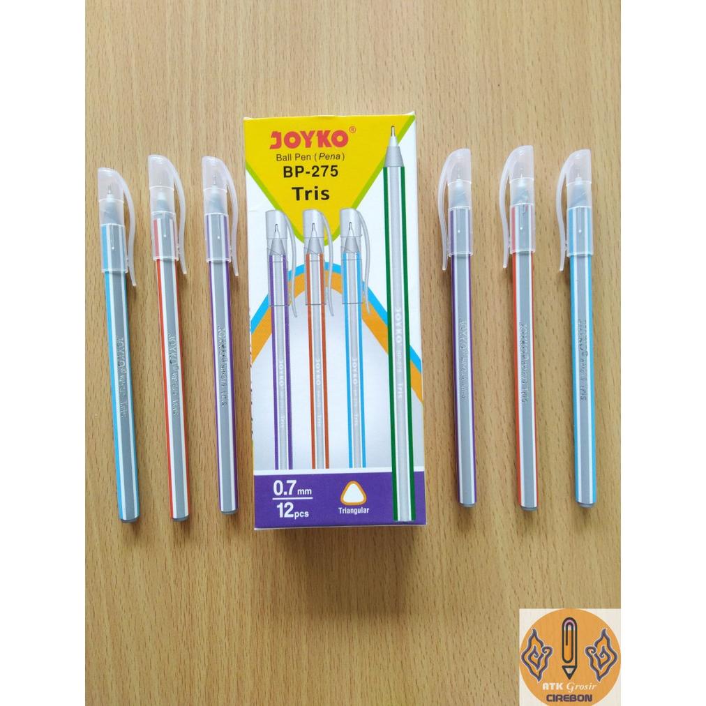 

Pulpen Pena Ball Pen Joyko BP-275 Tris Warna Biru 1 Pack 12 Pcs 0.7 mm