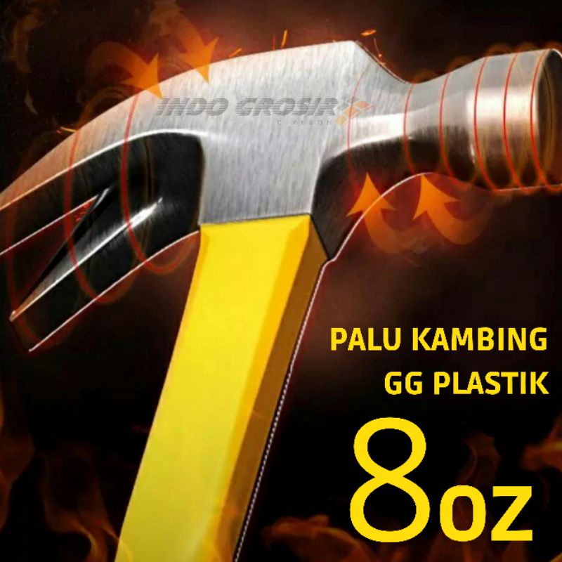 XANDER Palu Kambing 8 oz Cungkil Pembuka Paku Gagang Plastik Claw Hammer Murah