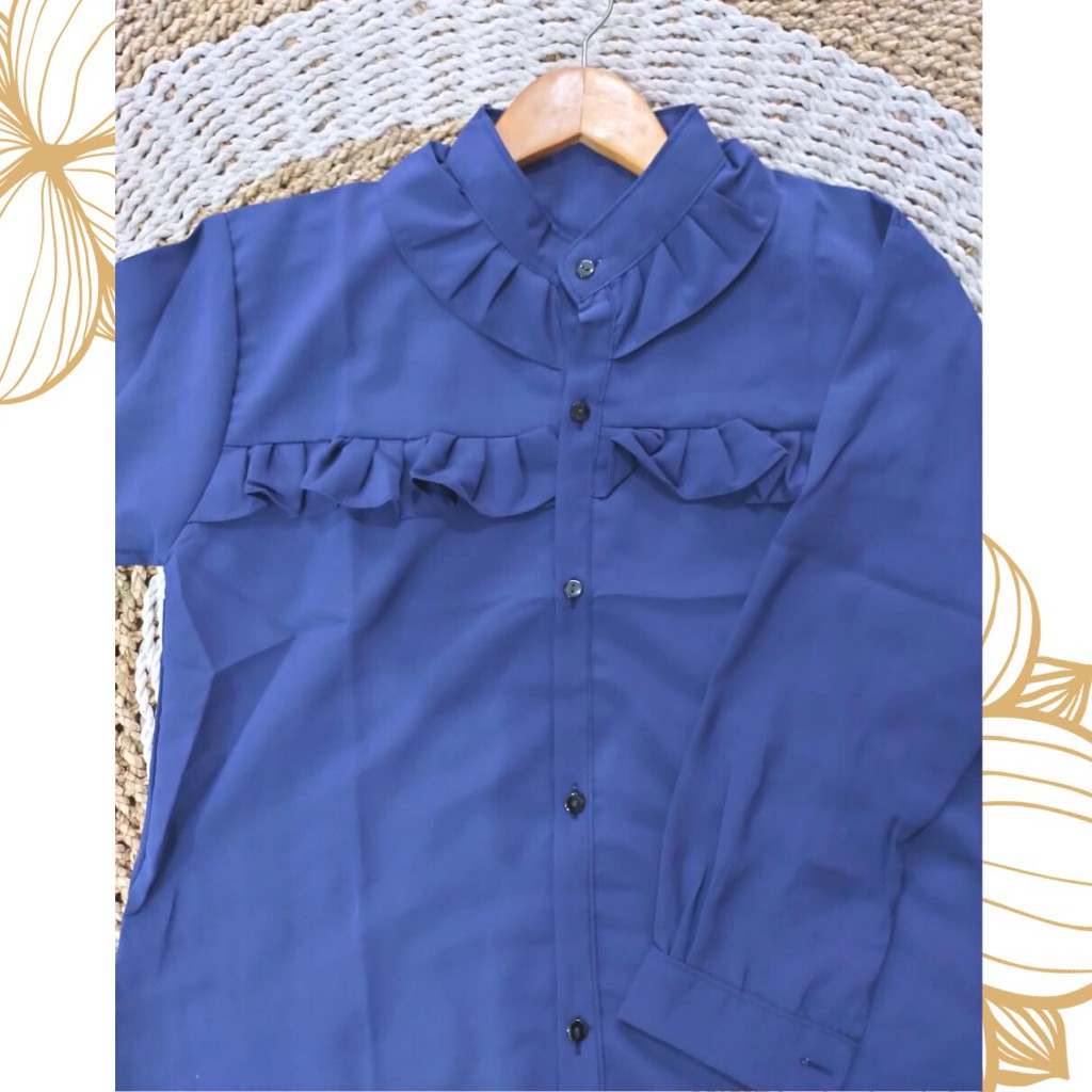 Riana ruffle blouse/blus rempel/atasan wanita korean style