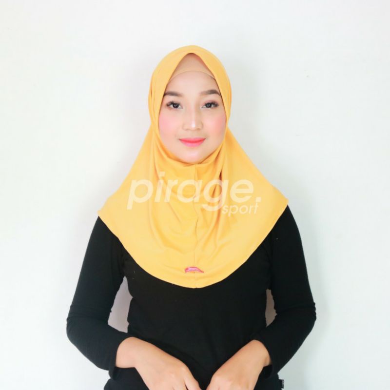 Jilbab Sport Besar Menutup Dada / Hijab Instan Sporty / Jilbab Instan Shamira-Amber Yellow