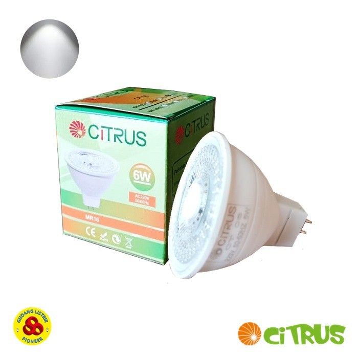 Citrus Lampu LED MR16 6W CDL 220V AC LED Halogen 6000K Fitting Tusuk